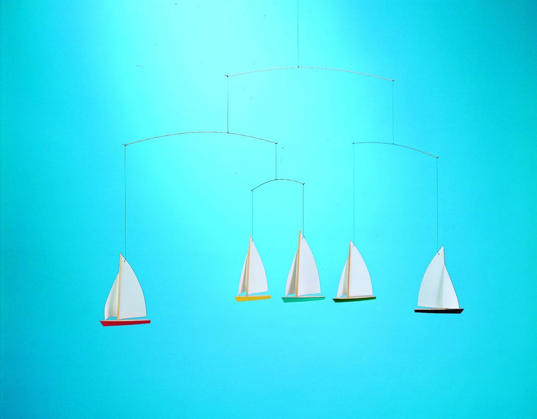 Flensted Mobiles Dinghy Regatta 5 Mobile, Stahl, Mehrfarbig, 35x65 cm