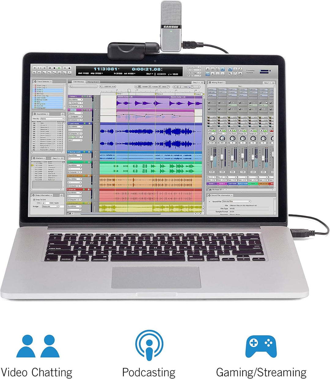 Samson Go Mic Clip On USB Microphone (Packung mit 5) silber Einheitsgrösse (Packung mit 5) Single, s