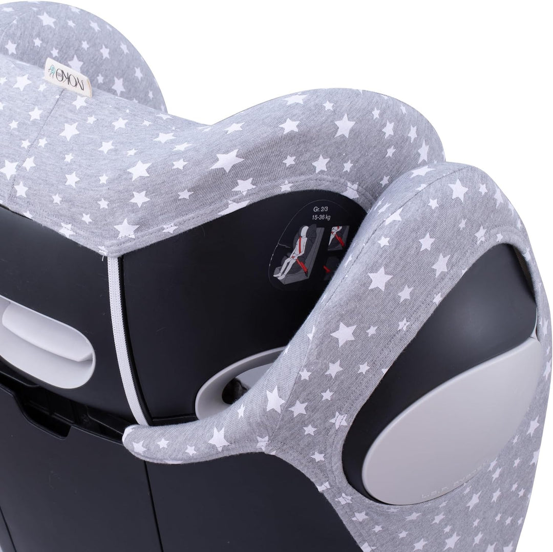 JYOKO Kids Bezug für Autositz Kompatibel mit Cybex Solution M und Pallas B - Fix (White Star), WHITE