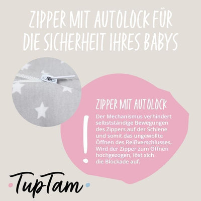 TupTam Baby Ganzjahresschlafsack mit Füssen - 2,5 TOG - OEKO-TEX - Unisex 80-86 Bagger / Grün, 80-86