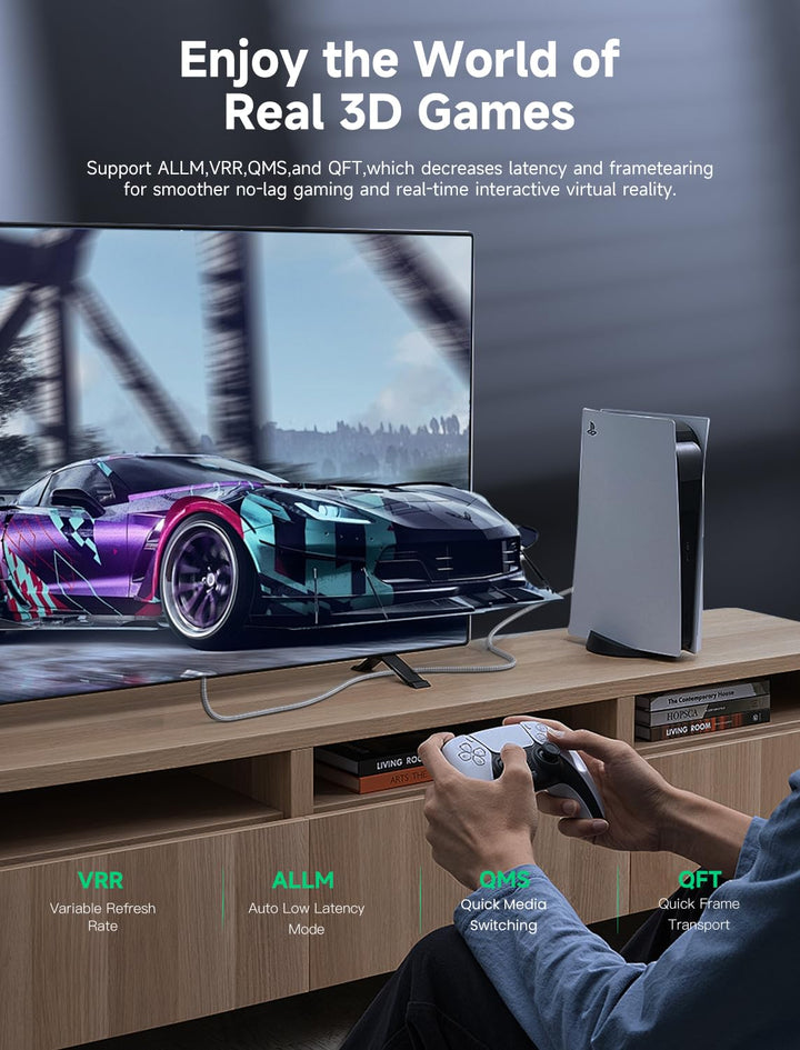 Southlight HDMI 2.1 Kabel 10Meter [8K@60Hz,4K@120Hz144Hz,48Gbps] Ultra High speed 7680P eARC HDCP 2.