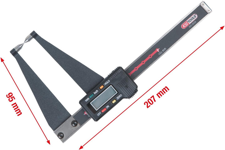 KS Tools 300.0539 Digital-Bremsscheiben-Prüflehre LKW, 0-100mm