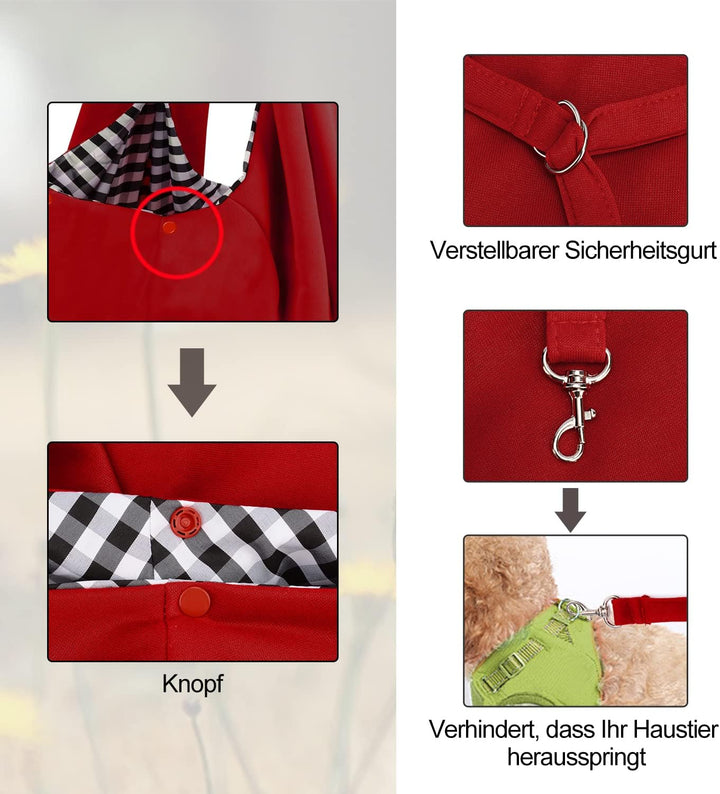PETLOFT Tragetuch Hund, Reversibel Kleine Hundetrage, Einstellbar Pet Tragetuch, Freisprecheinrichtu