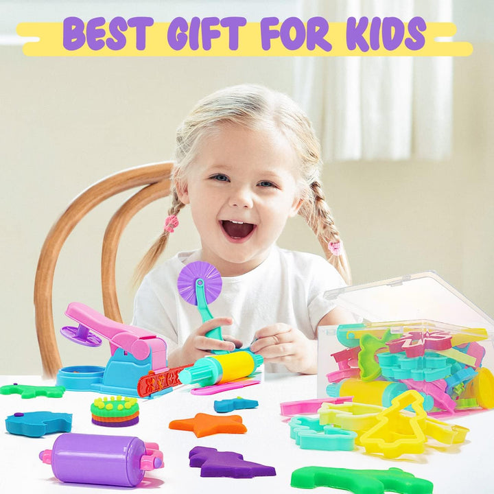 Knetwerkzeug, 40 Stück Knete Zubehör Kinder Plastilin Werkzeuge, Knete Ausstechformen Extruder Model