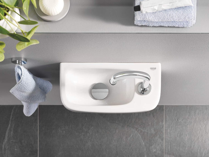 GROHE Euro - Mini Handwaschbecken (37 cm, wandhängend, Hygieneoberfläche), alpinweiss, 39327000