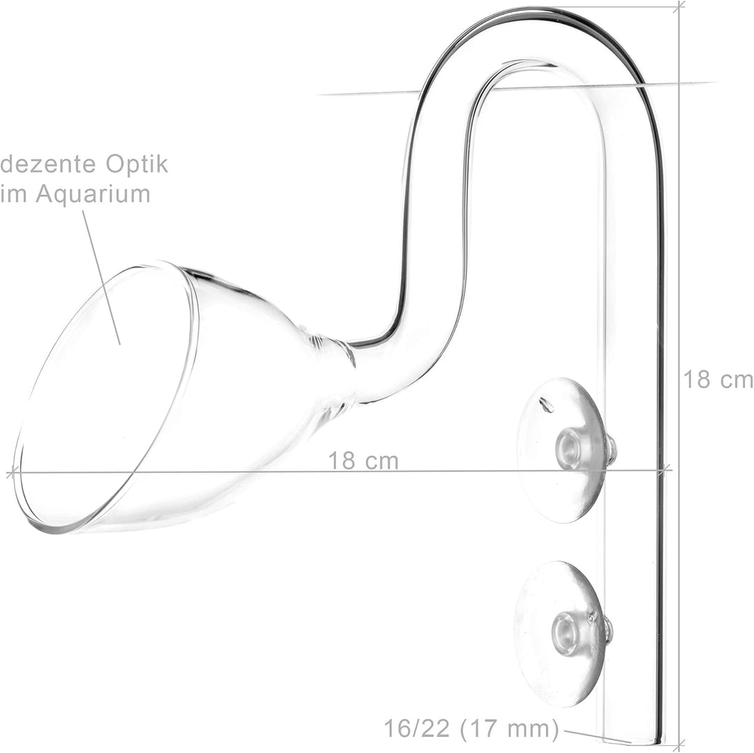 USCAPE Lily Pipe Inflow-Outflow Set - Aquarium Filtereinlauf Filterauslauf (17mm für 16/22mm Schlauc