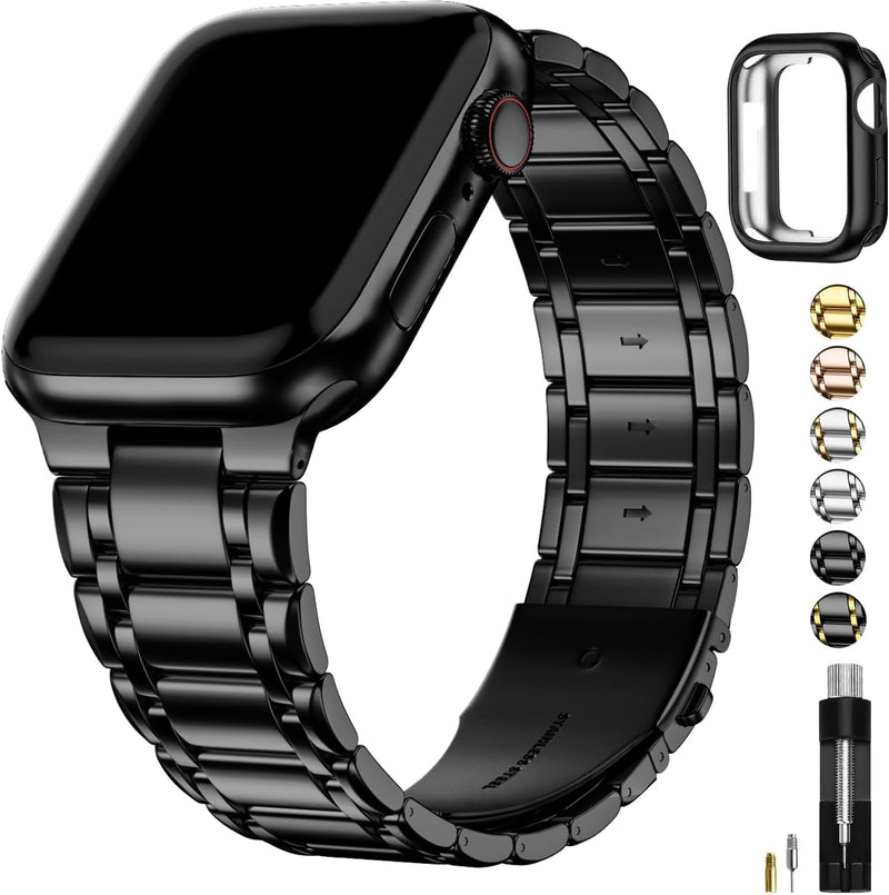 Fullmosa Kompatibel mit Apple Watch Armband 40mm 41mm 38mm Series SE 9 8 7 6 5 4 3 2 1, Edelstahl Ap