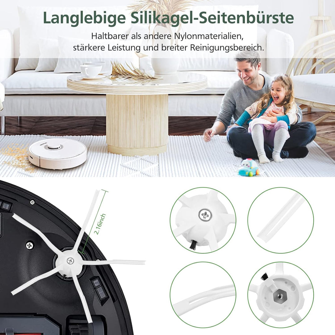 Q7 MAX Ersatzzubehör Kompatibel mit Roborock Q7/ Q7+/Q7 MAX/ Q7 MAX + Staubsauger, 1 Hauptbürste, 4