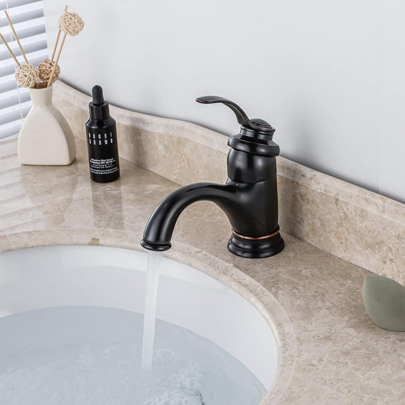 BOAOTX Wasserhahn Bad Schwarz Retro, Waschtischarmatur Antik, Armatur Waschbecken Nostalgie, Badarma