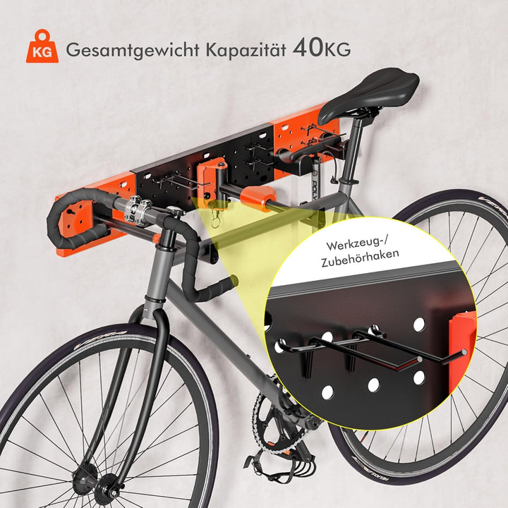 Mimoke Fahrrad Wandhalterung I Fahrradhalter Vertikal &amp; Horizontal einstellbar - bis 30 kg Tragkraft