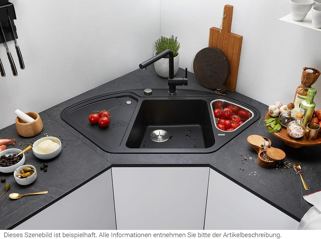 BLANCO DELTA II | SILGRANIT cafe | Einbauart: Einbau von Oben | Hauptbecken links | mit Ablauffernbe