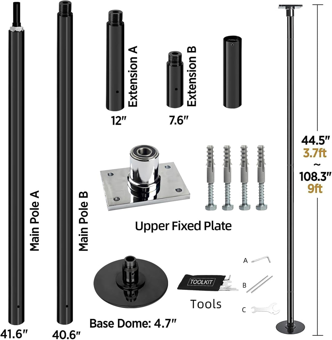 PRIOR FITNESS Perforierte Stange, Durchmesser 45 mm, Länge verstellbar, professionelles Stangen-Set,