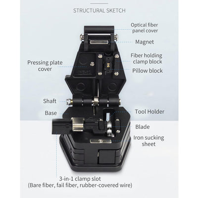 Fiber Cleaver, 6C Kabelschneiden Fiber Optic Cleaver Tools 16 Surface Blade Fiber Schneidwerkzeug
