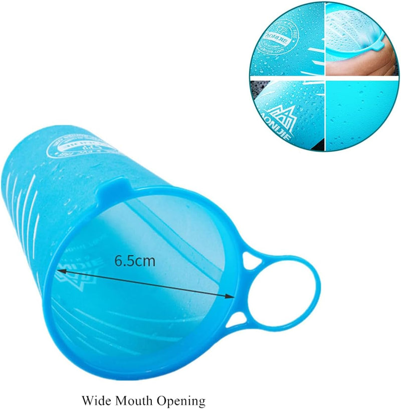 AONIJIE 2 Stück 250ml/350ml/450ml/500ml/600ml Faltbarer BPA frei TPU Trinkflaschen Sportflasche (200