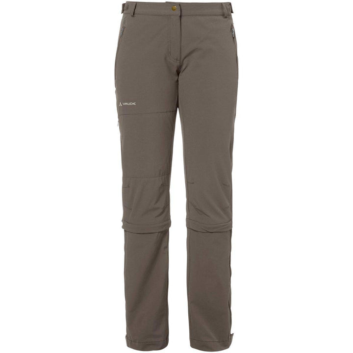 VAUDE Damen Wanderhose Trekkinghodeose Farley Stretch Capri T-Zip II braun Coconut 38, Coconut 38