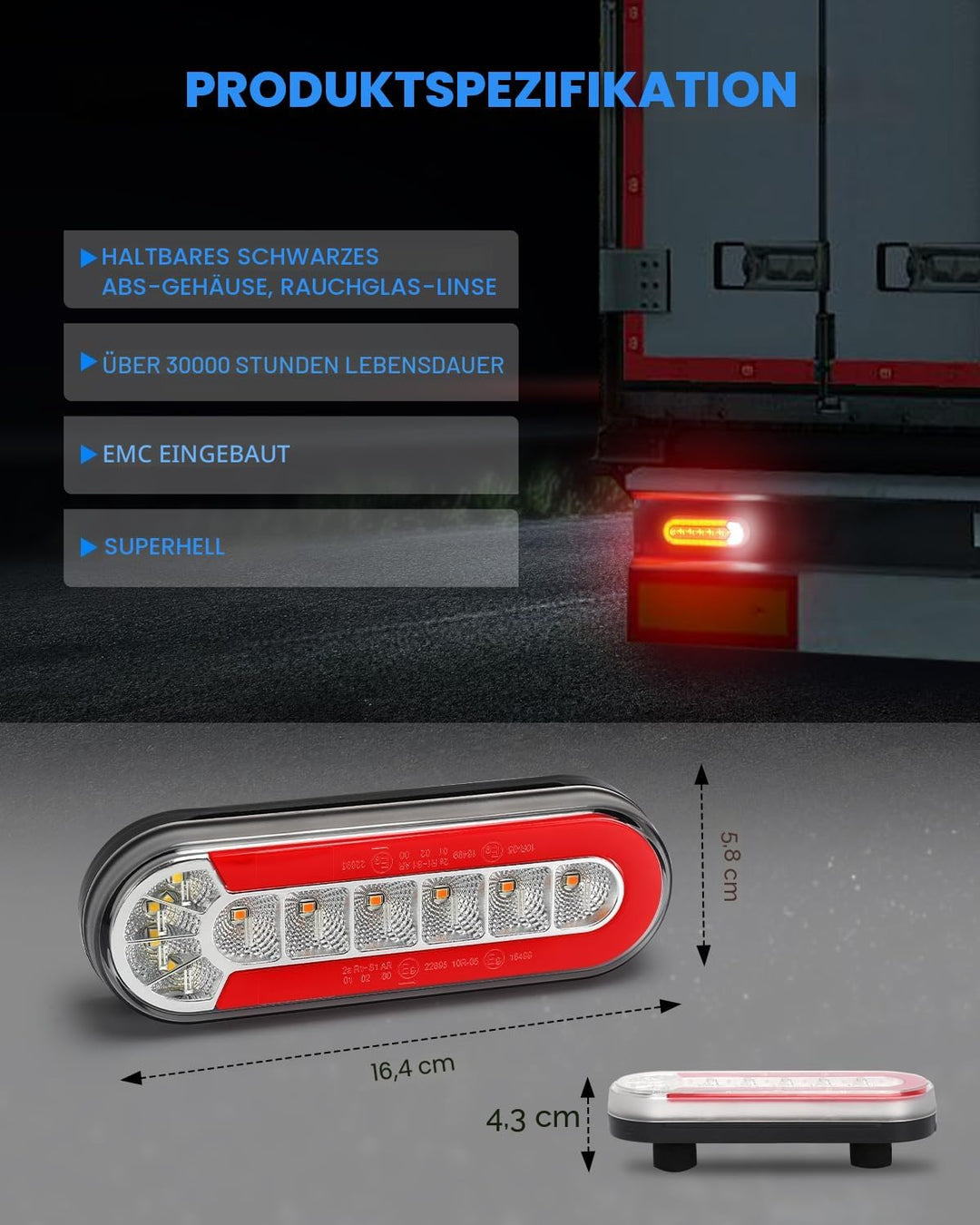 SUPAREE LED Rückleuchten Anhänger 12v LED Anhänger Rückleuchten set Anhänger LED Beleuchtung set 12-