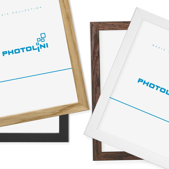 PHOTOLINI 2er Set Holzrahmen Eiche 40x60 cm Massivholz mit Acrylglasscheibe | Poster-Bilderrahmen |