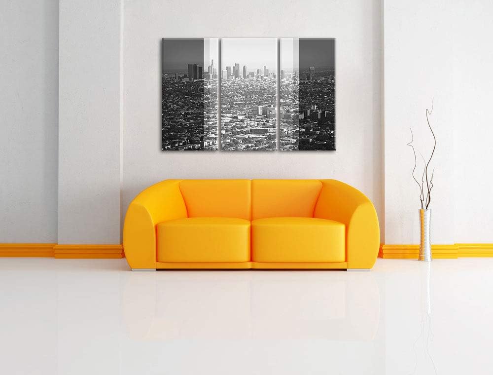 Los Angeles Metropolitan Area schwarz/weiss 3-Teiler Leinwandbild 120x80 Bild auf Leinwand, XXL ries