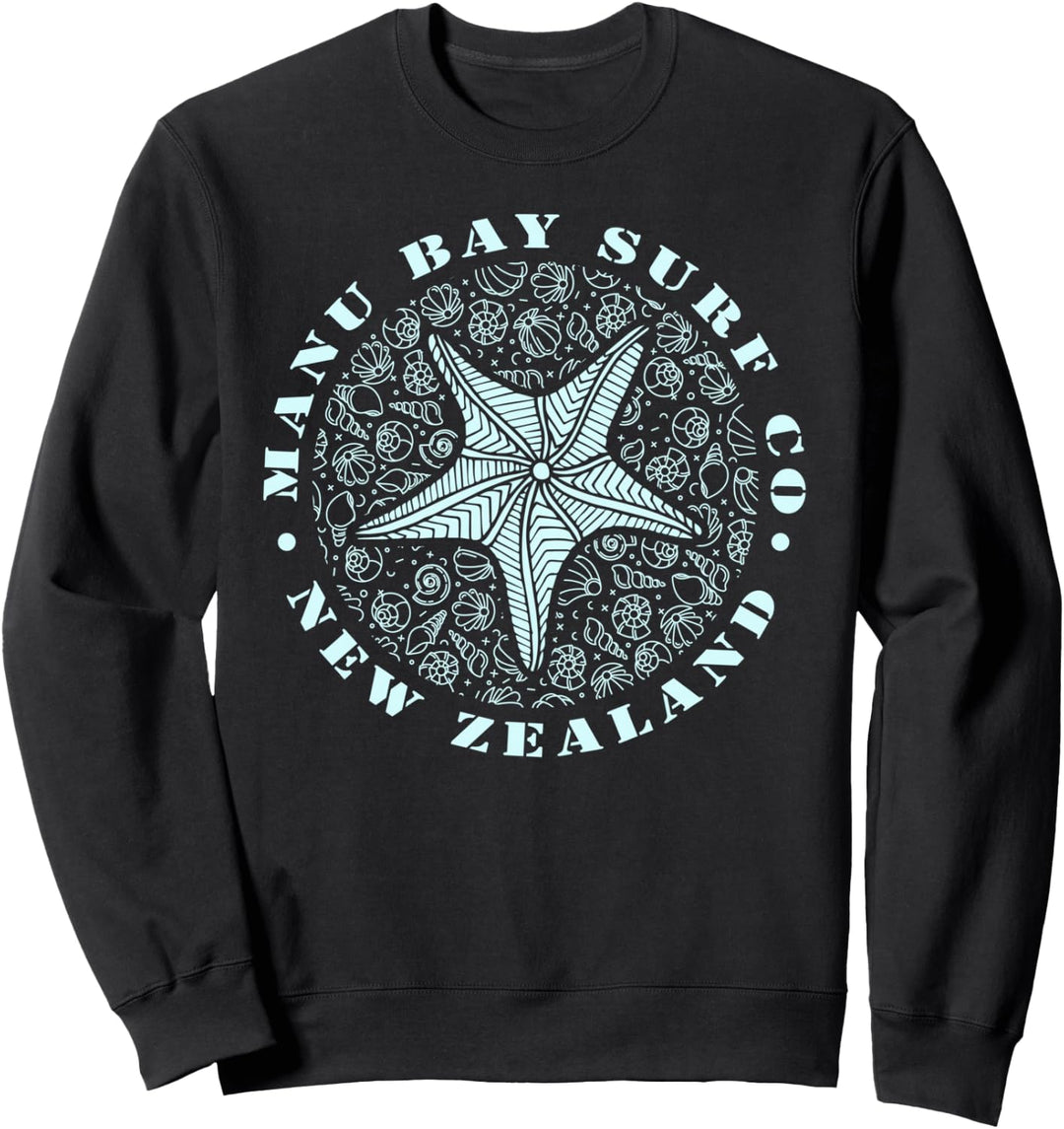 Manu Bay Surf Company New Zealand Light Blue Starfish Surfer Sweatshirt