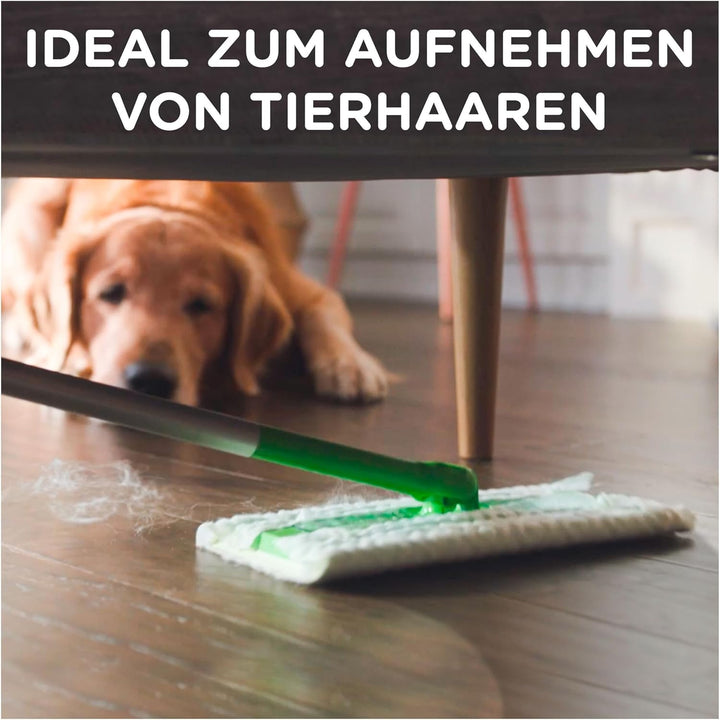 Swiffer Bodenwischer Starterset 1 Bodenwischer + 2 Trockene Bodentücher, Nimmt 3x Mehr Staub & Haare
