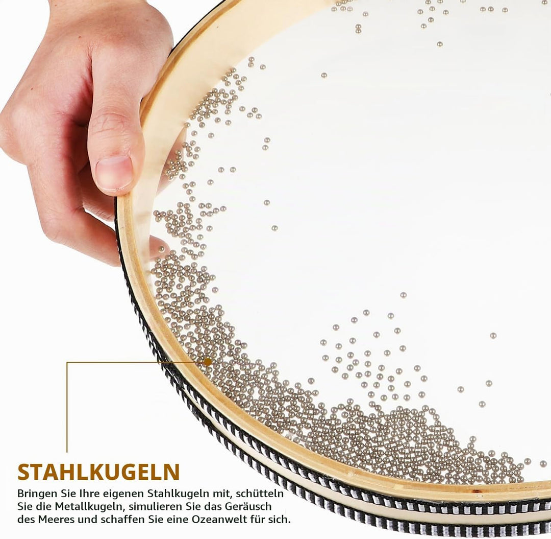 ERINGOGO 2 Stück Wellenperle Handtrommel Meereswellen Sound Drum Sound Healing Percussion Musikinstr