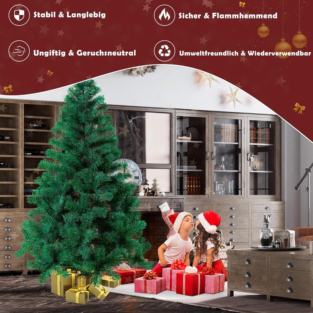 Froadp 120cm Künstlicher Grün PVC Weihnachtsbaum Tannenbaum Kiefernadel(Grün PVC, 120cm) 120cm Grün