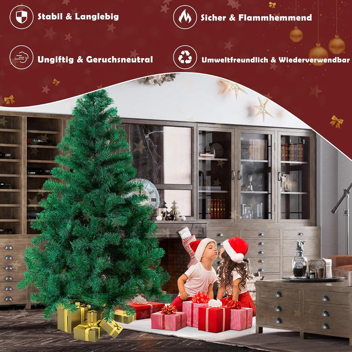 Froadp 120cm Künstlicher Grün PVC Weihnachtsbaum Tannenbaum Kiefernadel(Grün PVC, 120cm) 120cm Grün