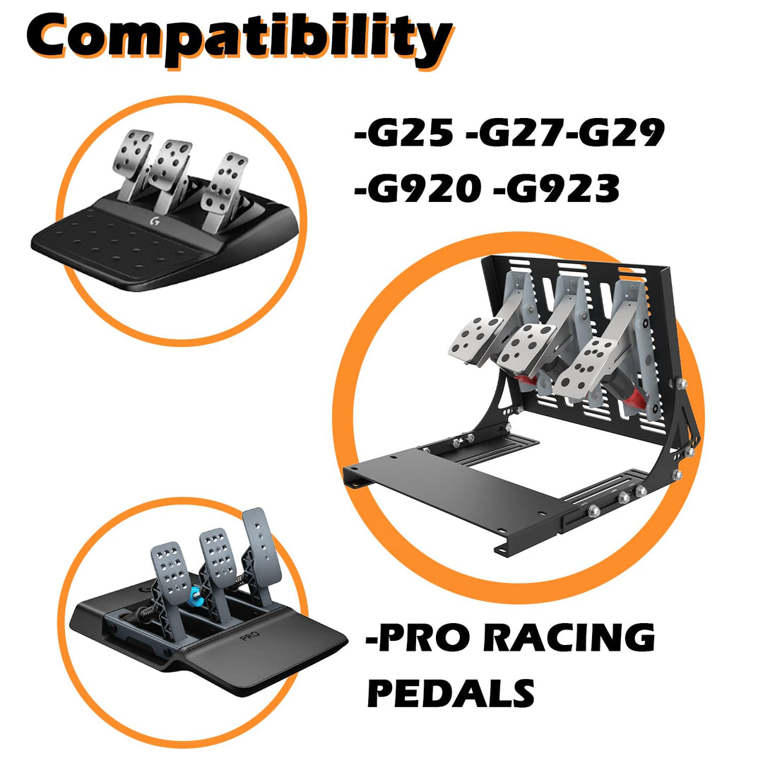 JOYORAN Sim Racing Inverted Pedals Kit - Geeignet für Logitech G PRO/G923/G920/G29/G27/G25 (Logitech