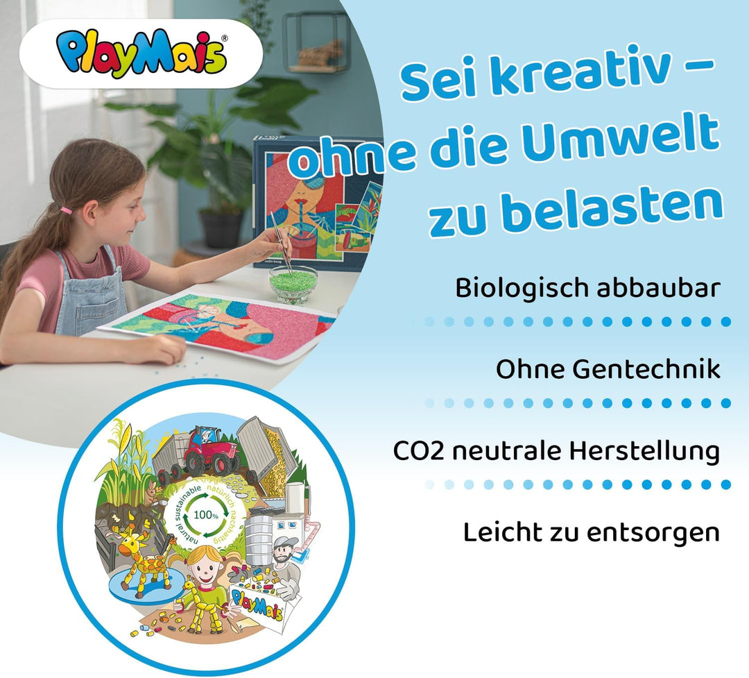 Playmais® Diamond Painting ECOPIXX PICTURE Good Vibes 275 x 375mm I Mosaik Bastelset aus Maisgriess