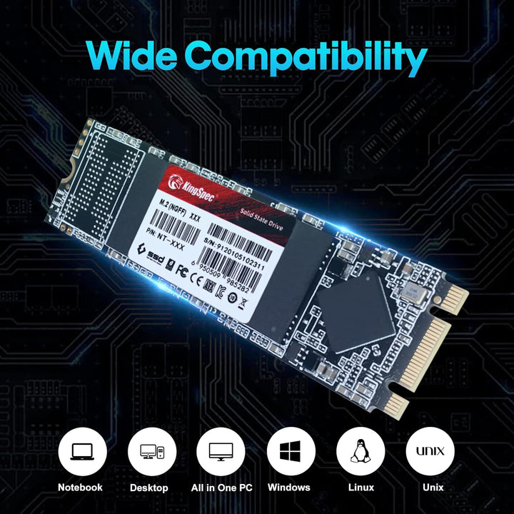 KingSpec M.2 SSD 2280 256GB interne Solid State Drive SSD M.2 SATA III 6 Gb/s SATA HDD NGFF SSD 2280