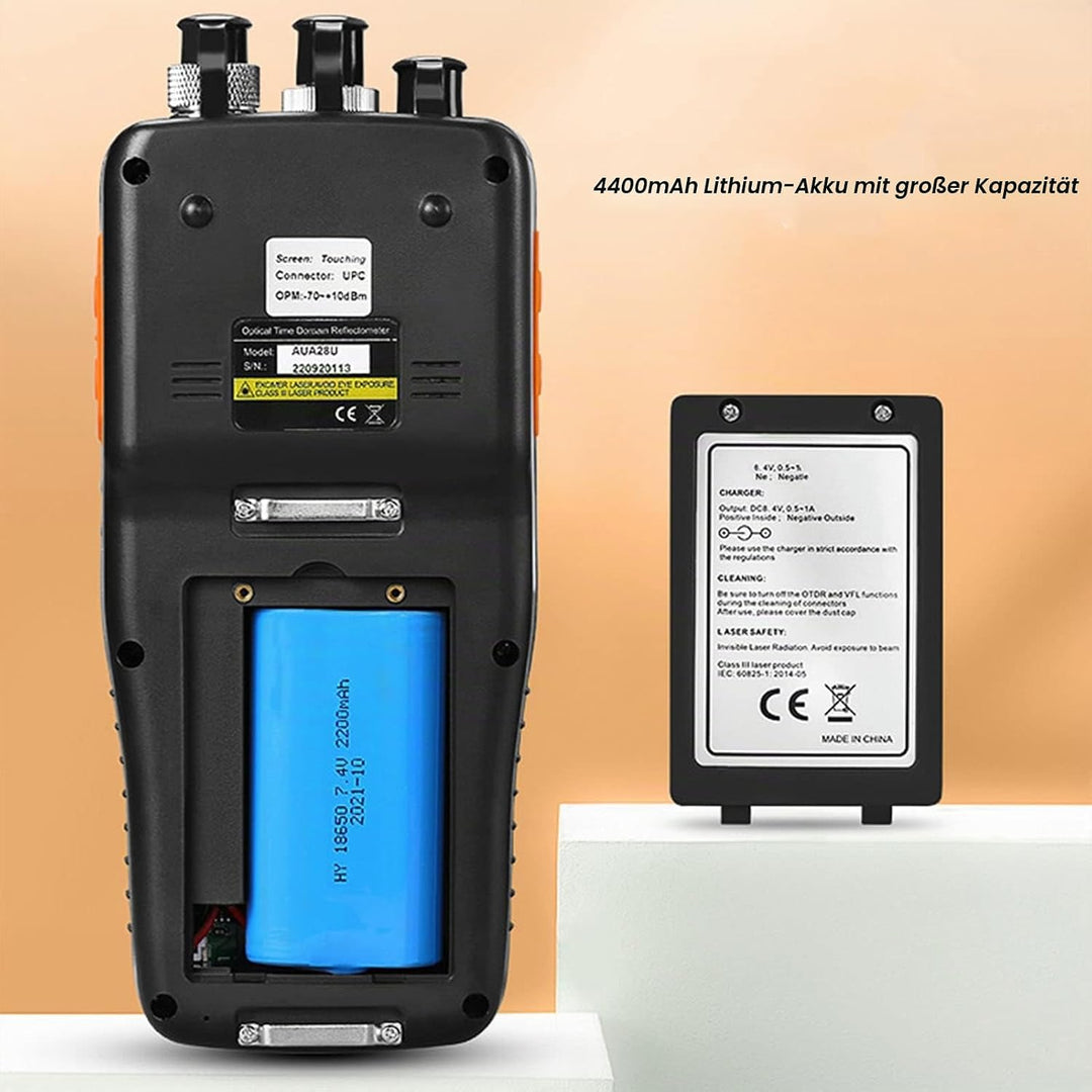 OTDR-Glasfasertester, Optisches 4-in-1-Time-Domain-Reflektometer Visueller Fehlerorter OTDR FTTH-Gla