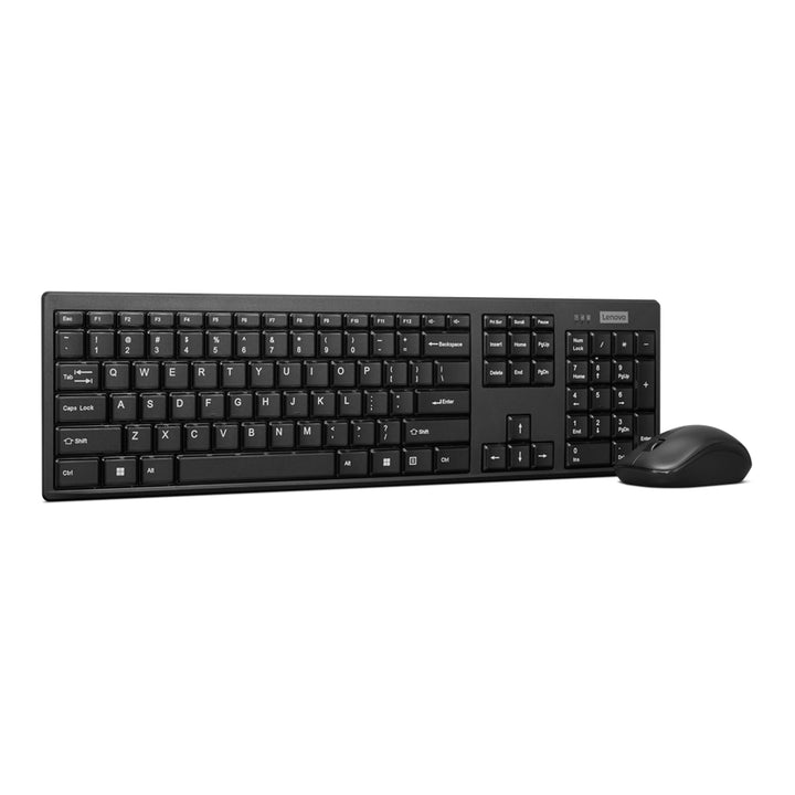 Lenovo 100 Combo Kabellose Tastatur und Maus, 2,4 G (optischer Sensor, 1600 DPI, Nano-USB-Empfänger,