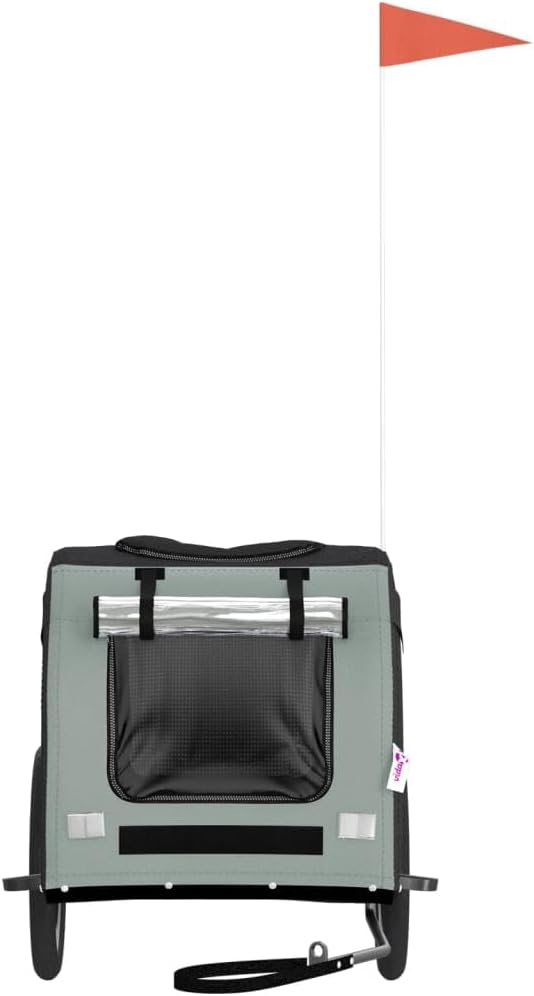 SKM Fahrradanhänger Hunde Schwarz und Grau Oxford-Gewebe und Eisen, Weight: 8.15 kg, 93832 Schwarz u