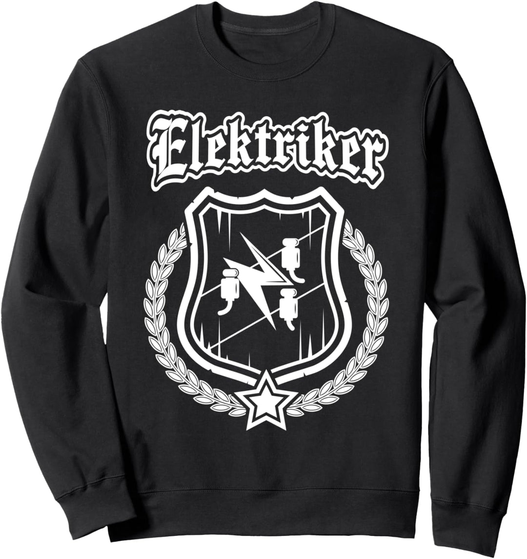 Elektriker - Zunftzeichen auf Wappen mit Ehrenkranz. Sweatshirt