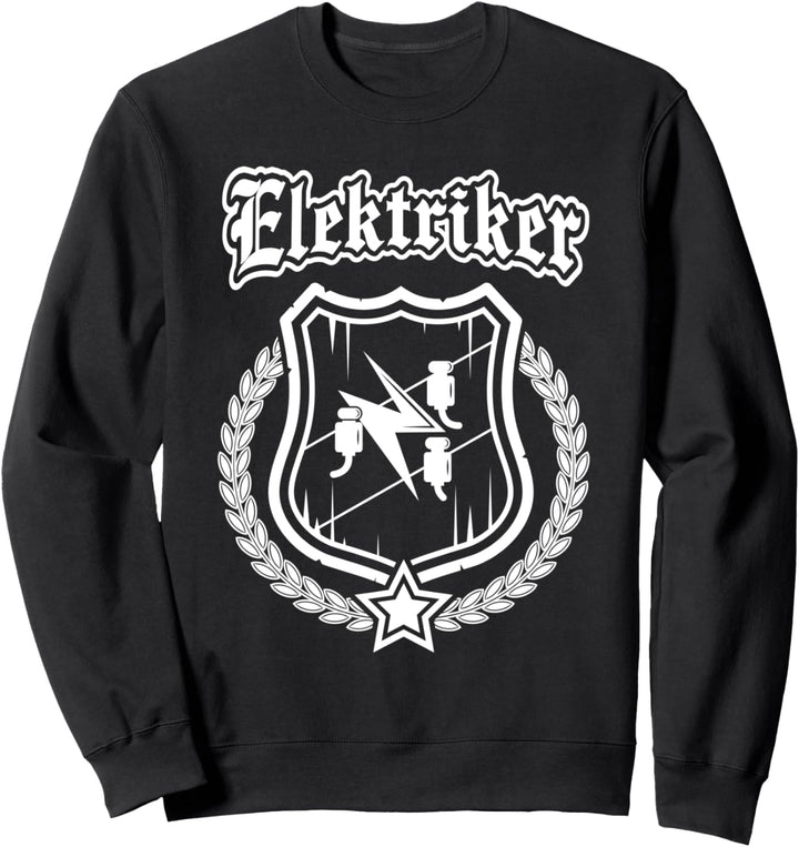 Elektriker - Zunftzeichen auf Wappen mit Ehrenkranz. Sweatshirt
