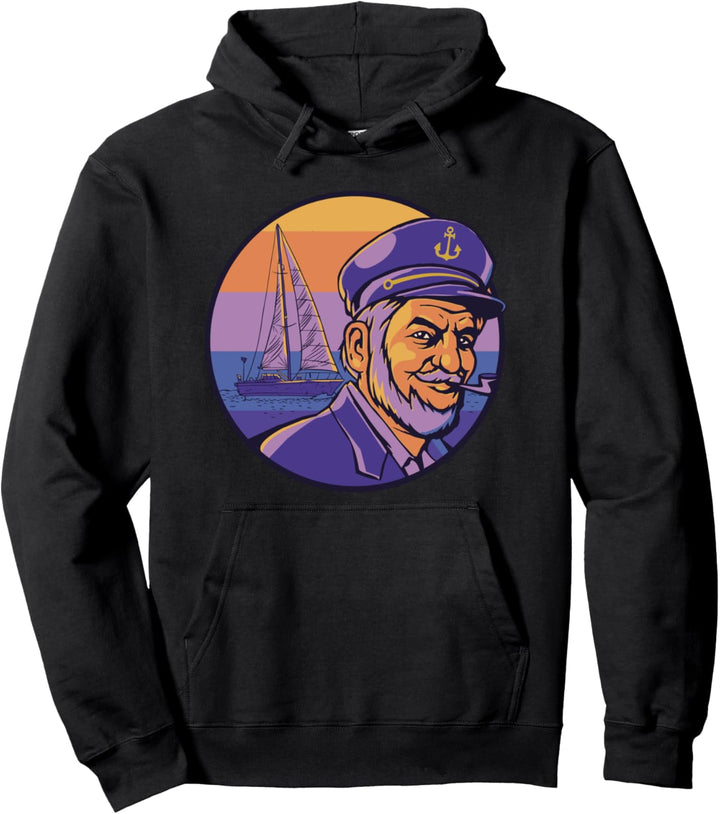 Kapitän und Segelboot - maritimes Segeloutfit Pullover Hoodie