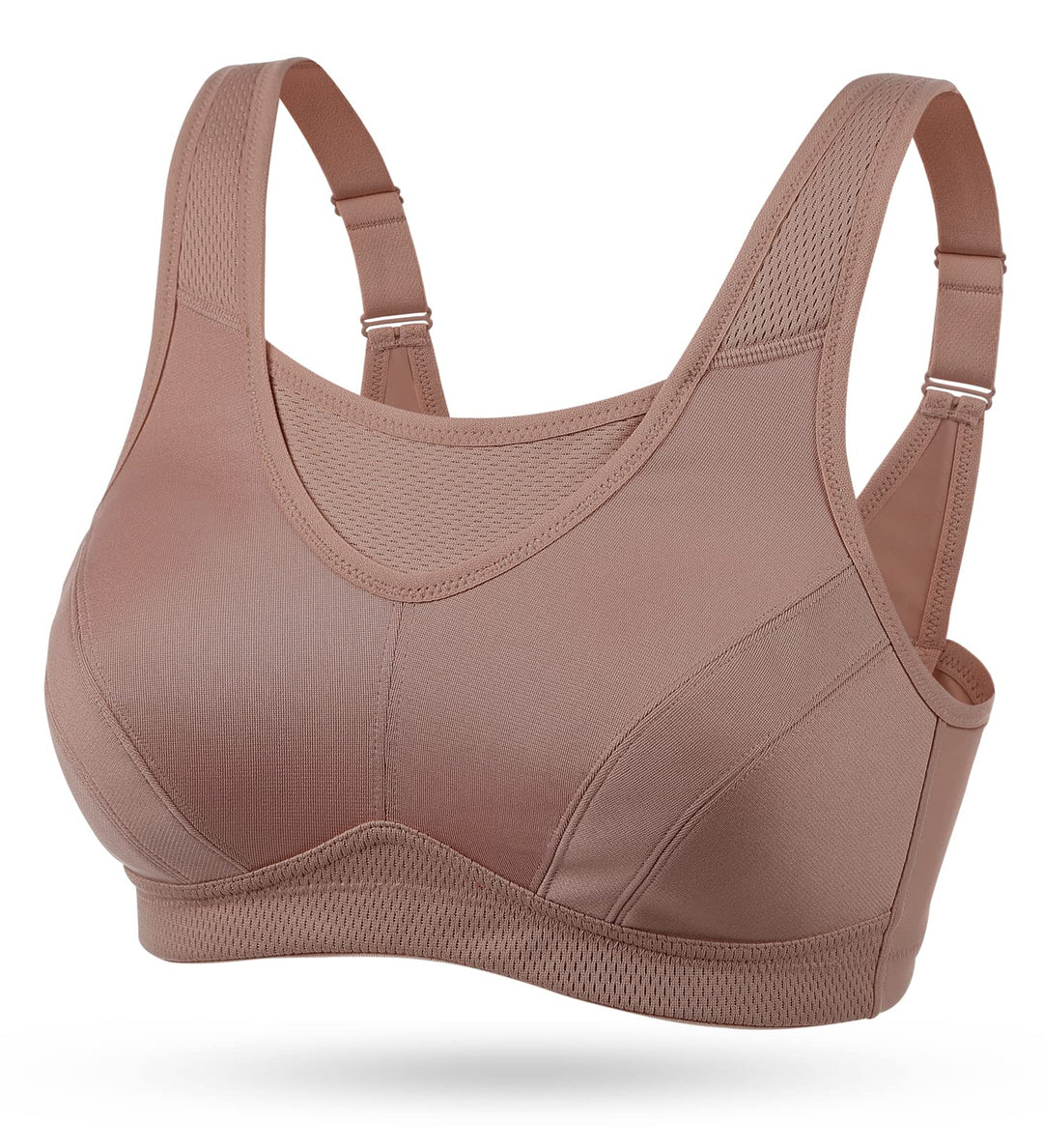 Wingslove Damen Sport BH ohne Bügel Nicht Gepolstert High Impact Bustier Halt Joggen BH 75F Bernstei