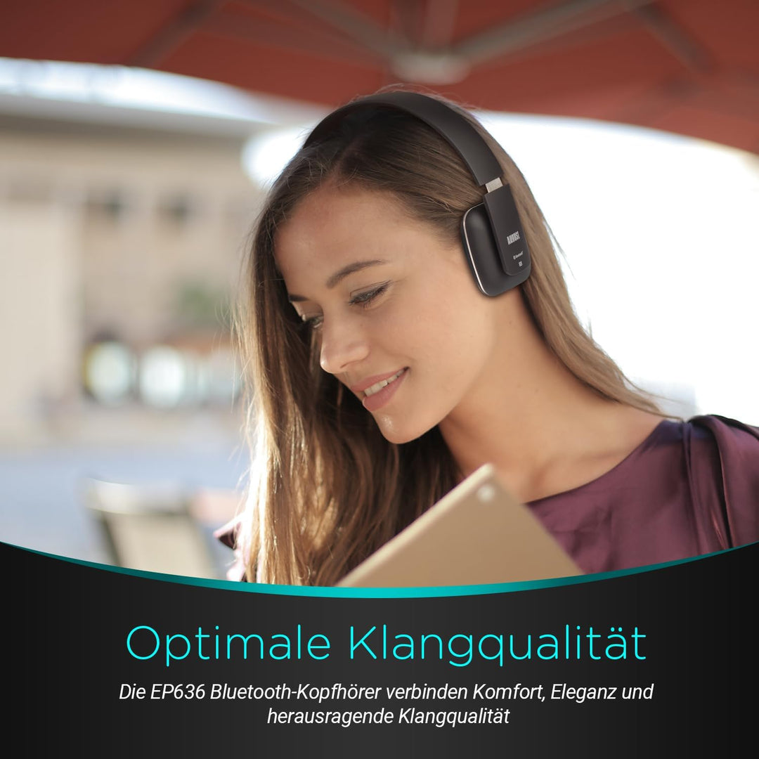 August EP636 - Bluetooth v4.1 NFC Kopfhörer - kabellose Bluetooth Stereo Kopfhörer mit Freisprechfun