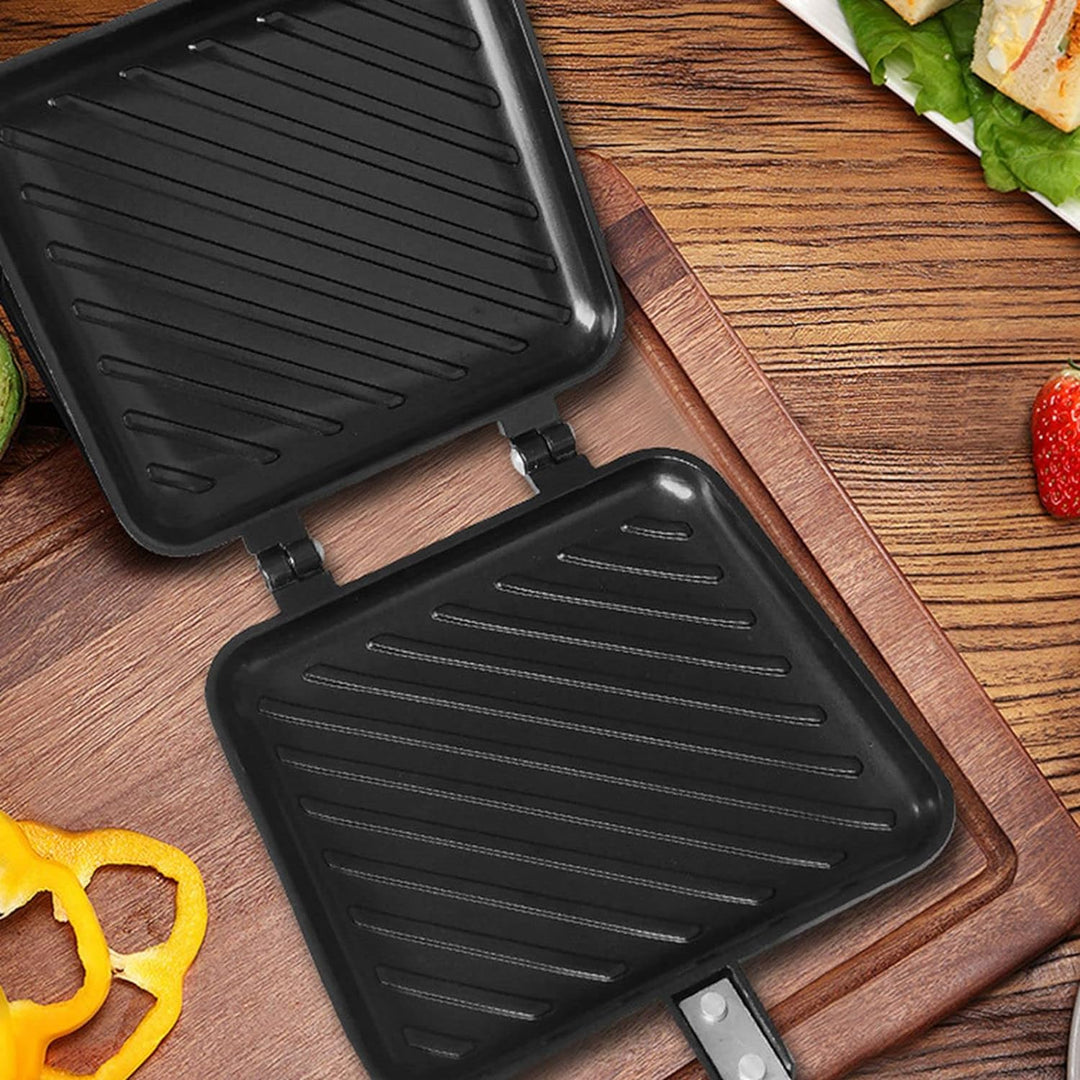 Doppelseitig Toastpfanne Herdplatte Toasted Sandwich Panini Maker Aluminium Camping Sandwich Maker m