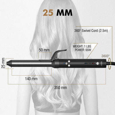 Luxspire Automatischer Lockenstab, 25 mm Grosse Locken Rotierender Lockenstab Ionen Auto Haar Curler