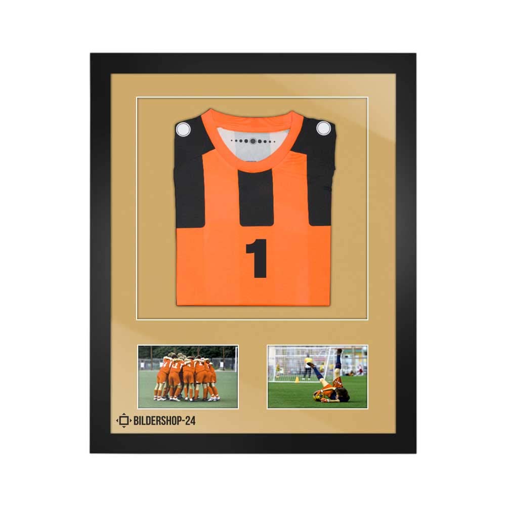 Bilderrahmen Trikotrahmen stabil RahmBig Schwarz 50 X 70 cm Rahmen für Trikots, Sport Shirts + Passe