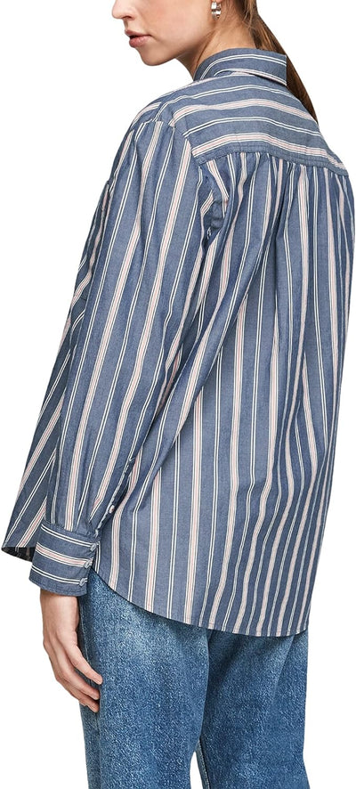 s.Oliver Damen Bluse L Blue Stripes, L Blue Stripes