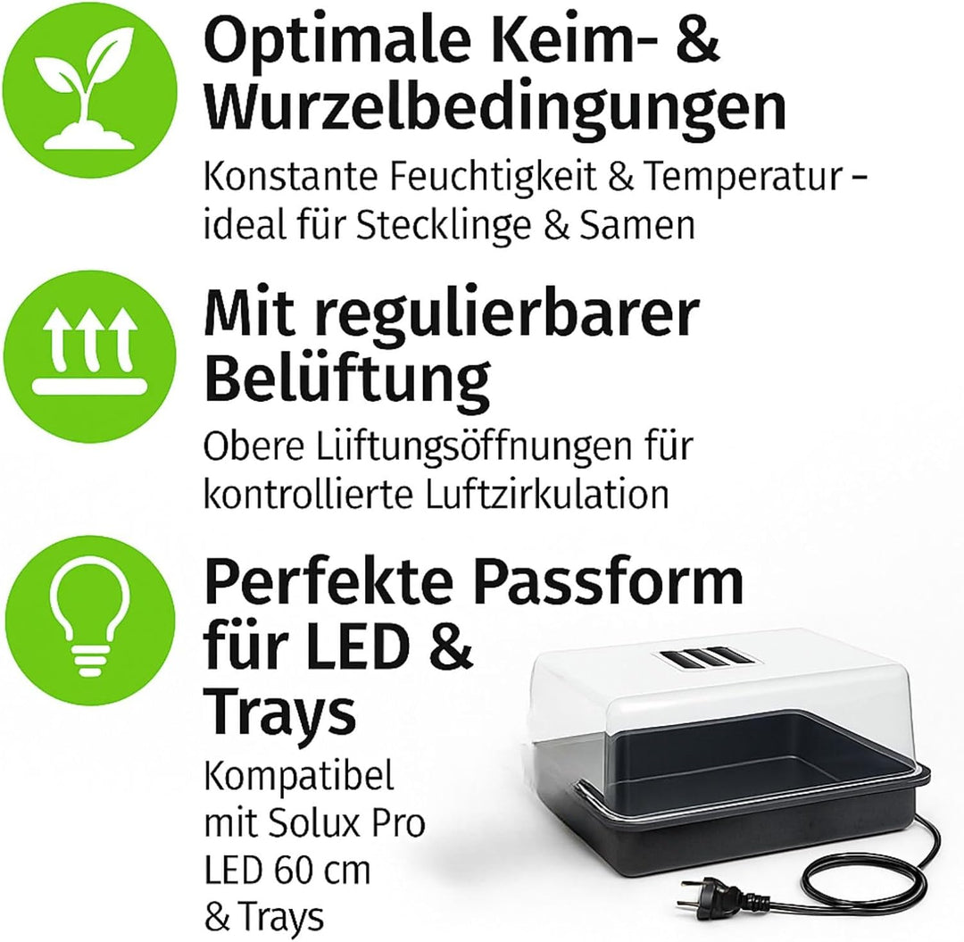 Weedness Gewächshaus Grow beheizt 57 x 38 x 22 cm - Grow Anbau Indoor &amp; Outdoor Tomaten Anzucht Mini