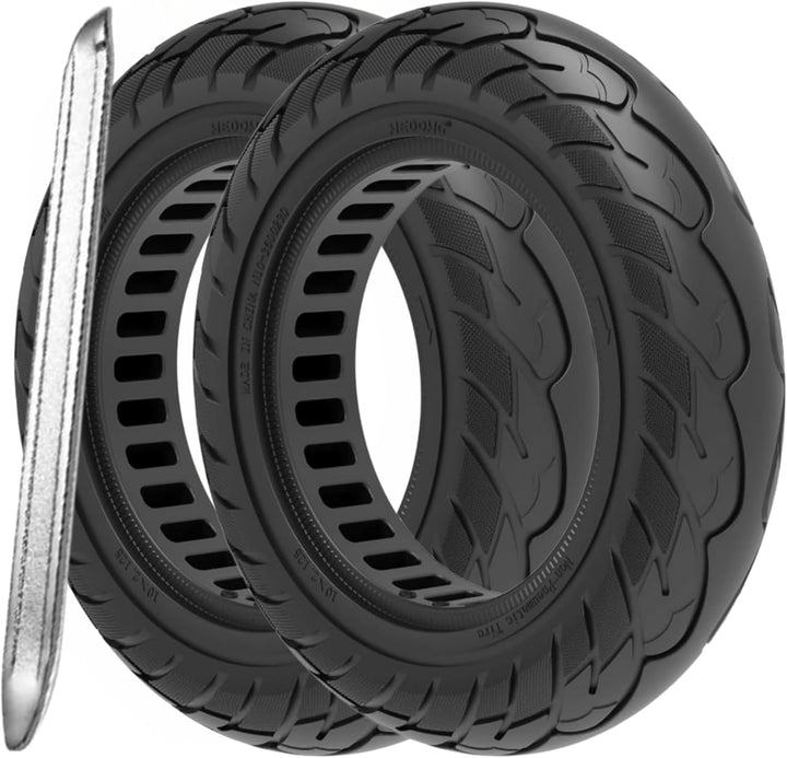 G.V.SHOP® 2pcs Vollgummi-Räder 10X2.125 Zoll für Elektroroller Vivobike S2 Max und S3 Max, Ninebot F