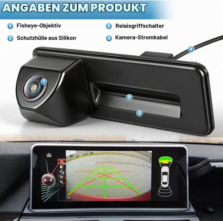HD 1080P Auto Rückfahrkamera Ersatz für Skoda Fabia Audi A1 A3 2012-2015 Yeti Superb Roomster 2010-2