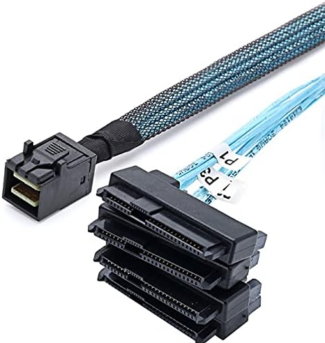 NFHK Internal Mini SAS SFF-8643 Host to 4 SAS 29Pin SFF-8482 Target Disk 6Gbps Data Server Raid Cabl