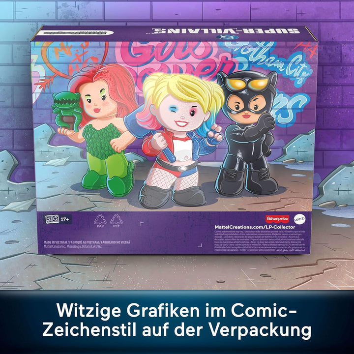 Little People Collector DC Superschurken Sondereditionsset für Fans von Comicbüchern, 3 Figuren in E