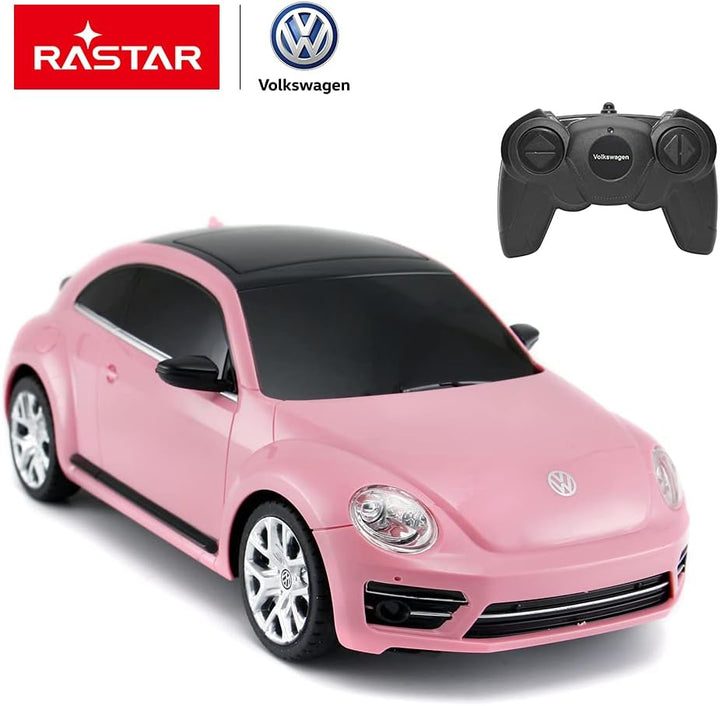 Rastar ferngesteuerter Volkswagen Käfer, Massstab 1:24, Kinder ferngesteuertes Rennauto, rosa Spielz