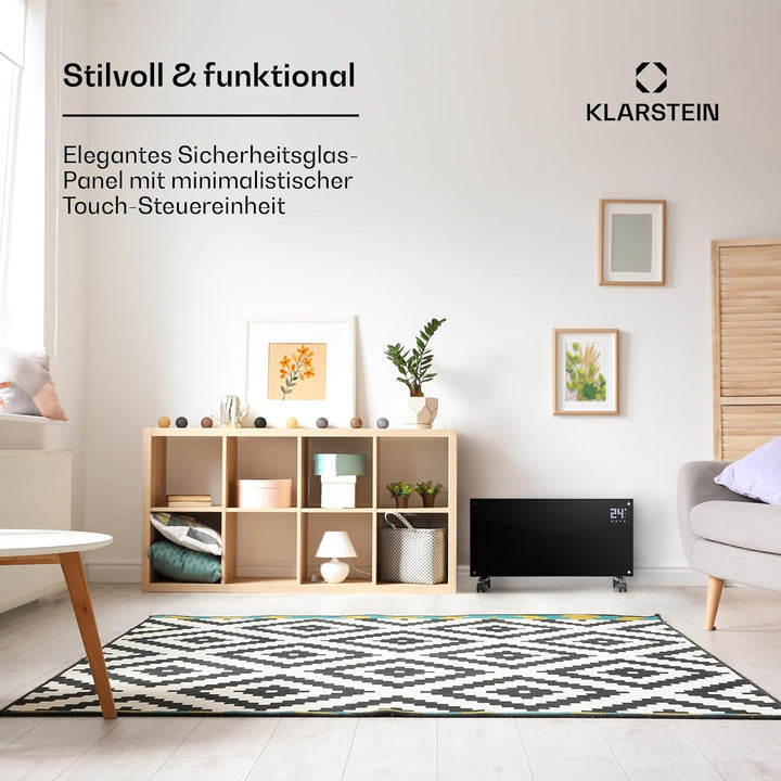Klarstein Elektroheizung, Konvektor-Heizung mit Bodenrollen, Mobile Elektroheizung Energiesparend, S