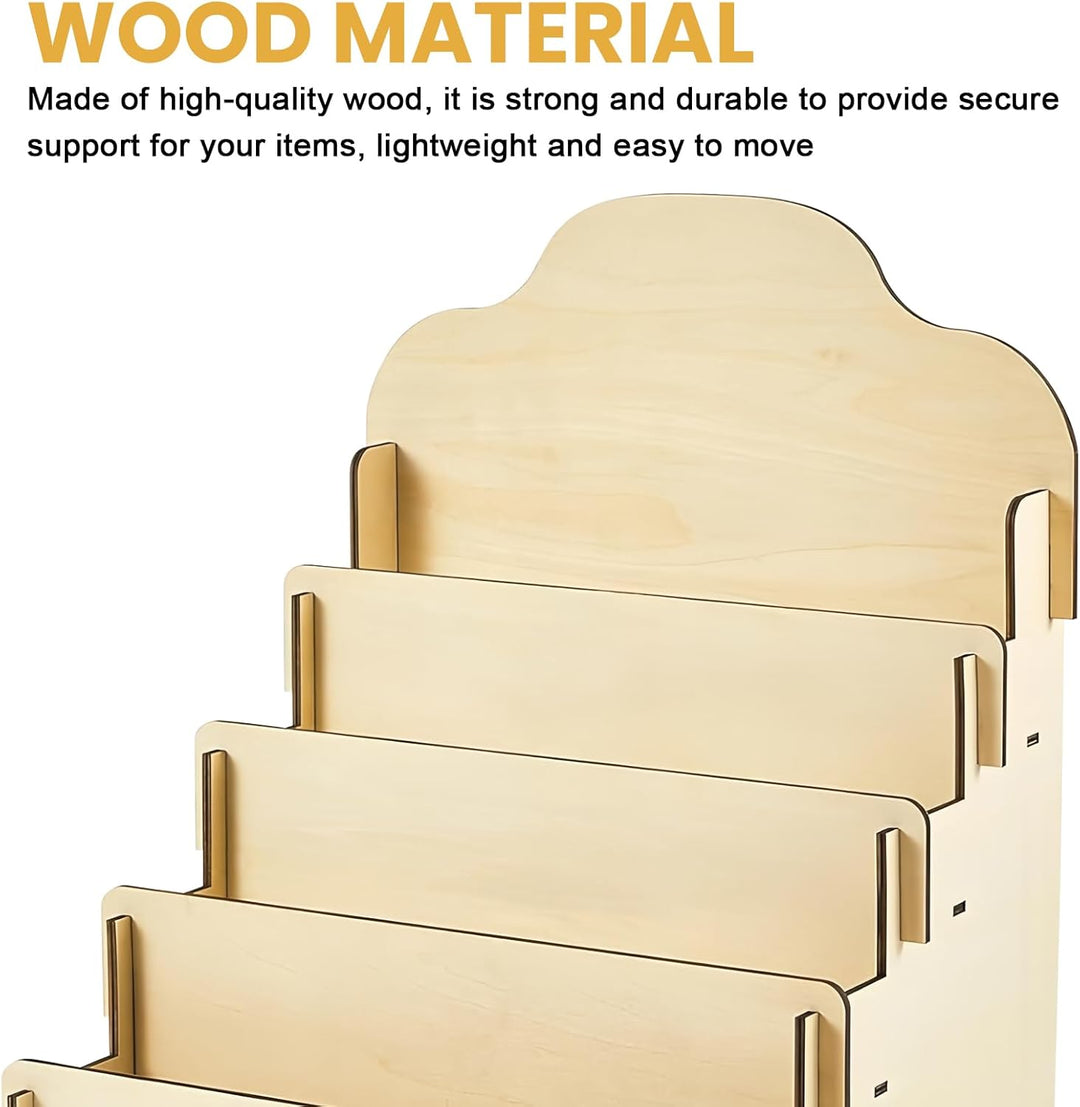 Kartenständer Aus Holz Mit 4 Etage Display Ständer, Präsentationsständer, Postkartenständer, Grusska